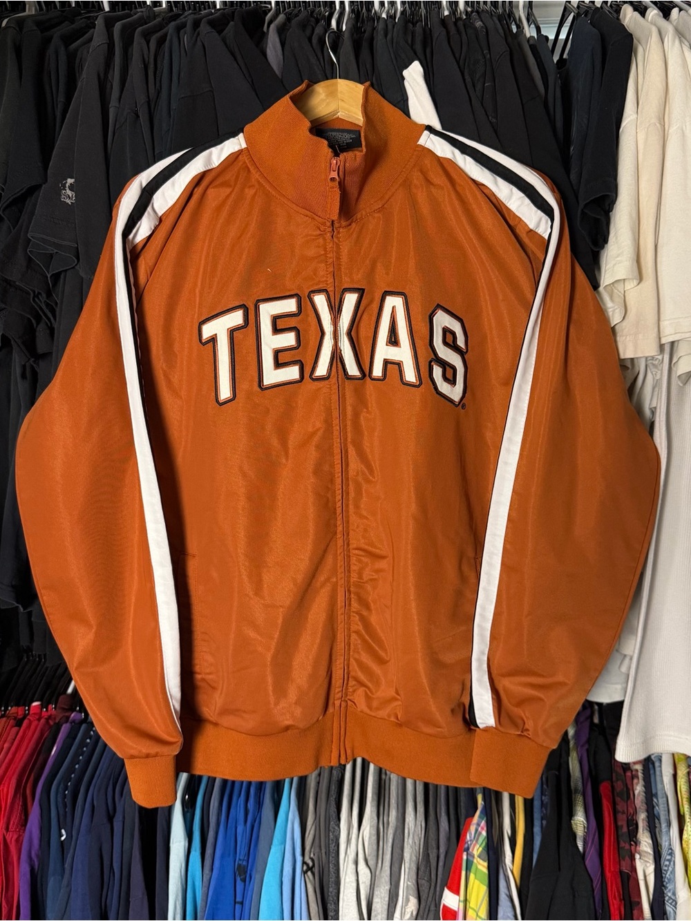 Colosseum Texas Longhorns Track Jacket Men’s Large Orange Zip Up College Sports